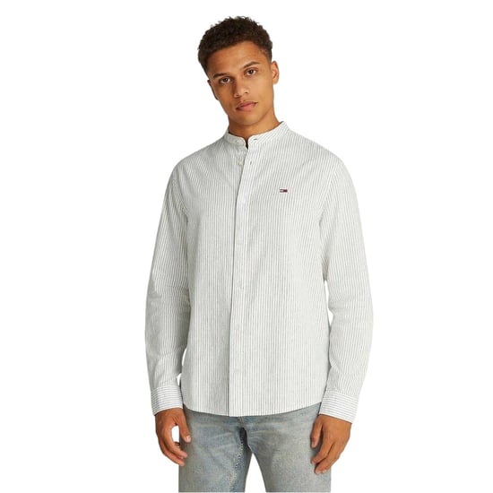 Tommy Jeans Heren Linnen Shirt Met Lange Mouwen (Ecru) - Image 3