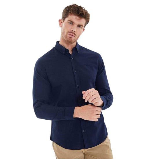 Threadbare Mens Oxford Regular Shirt (Pack of 2) (Navy/Denim) - Image 1