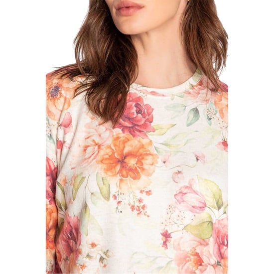 PJ Salvage Dames-top met lange mouwen van jersey met bloemenprint (Beige/Roze/Oranje) - Image 3