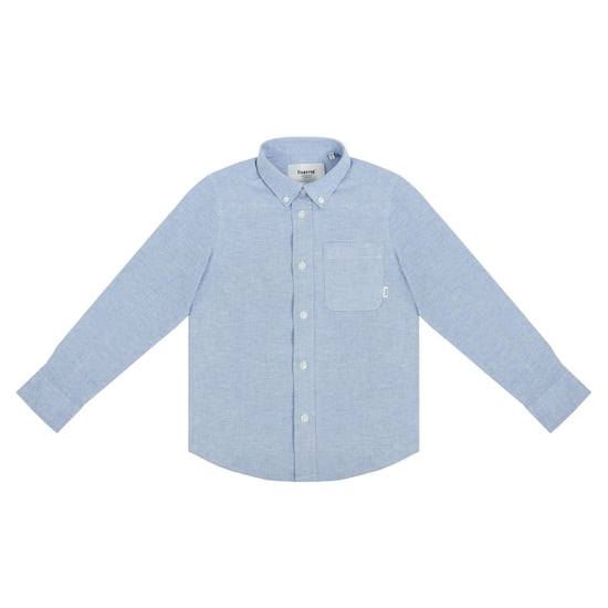 Boys Firetrap Oxford Regular Fit Long Sleeve Shirt in Blue Oxford - Image 1
