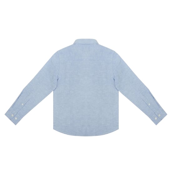 Boys Firetrap Oxford Regular Fit Long Sleeve Shirt in Blue Oxford - Image 2