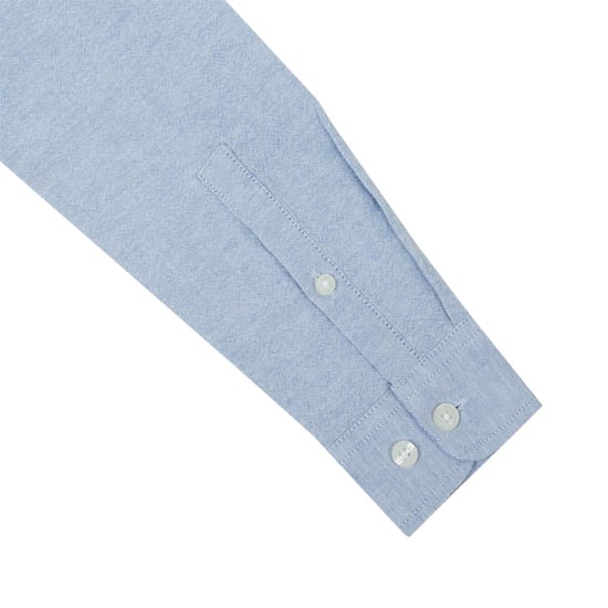Boys Firetrap Oxford Regular Fit Long Sleeve Shirt in Blue Oxford - Image 4