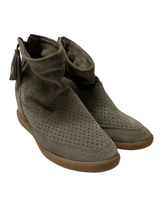 Isabel Marant Beslay Boots in Grey Perforated Suede - Image 2