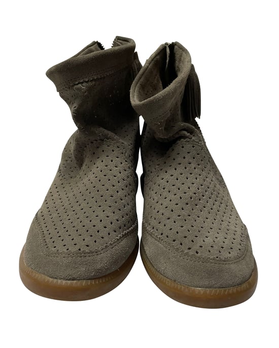 Isabel Marant Beslay Boots in Grey Perforated Suede - Image 3