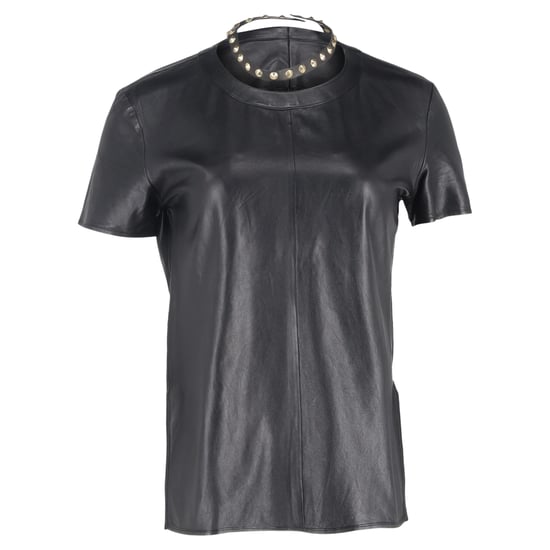 Givenchy Studded-Choker Accent T-Shirt in Black Lamb Leather - Image 1
