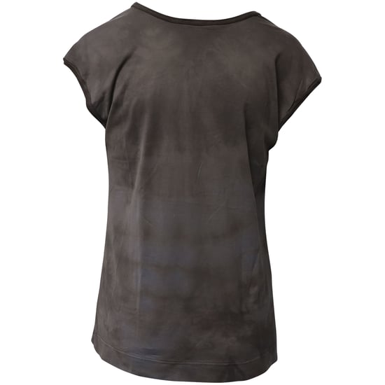 Chloe Tie-Dye T-shirt with Flower Embellishment in Grey Cotton - Image 2