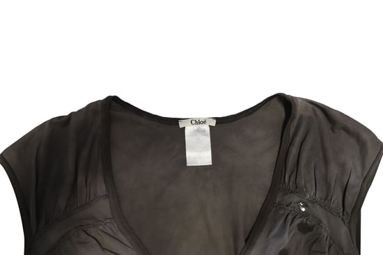 Chloe Tie-Dye T-shirt with Flower Embellishment in Grey Cotton - Image 6