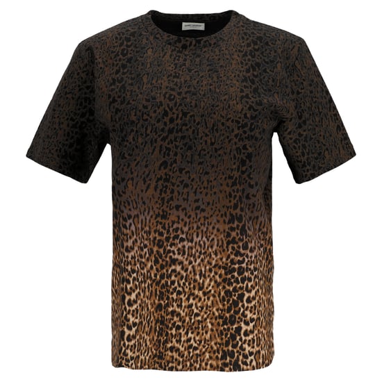 Saint Laurent Ombré Leopard-Print T-Shirt in Brown Cotton - Image 1