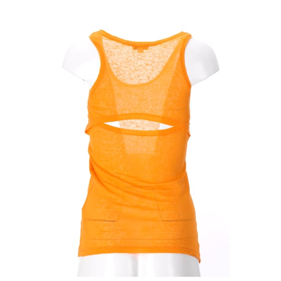 Acne Studios – Beadu Cut-topp i orange linne - Image 3