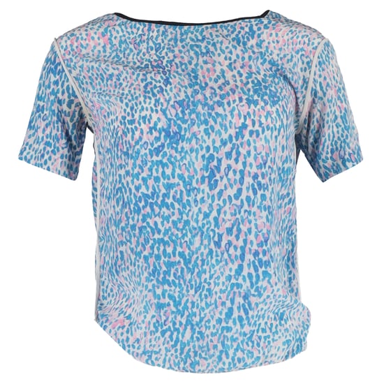 Sandro T-shirt met luipaardprint in blauwe zijde - Image 1