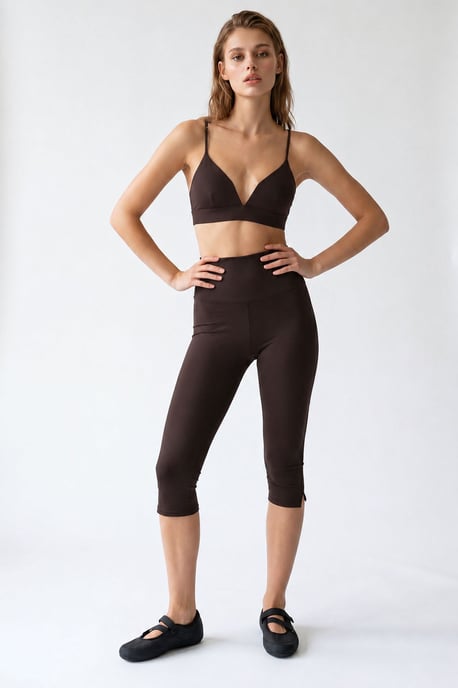 Hoge Taille Capri Leggings Met Splits - Image 2