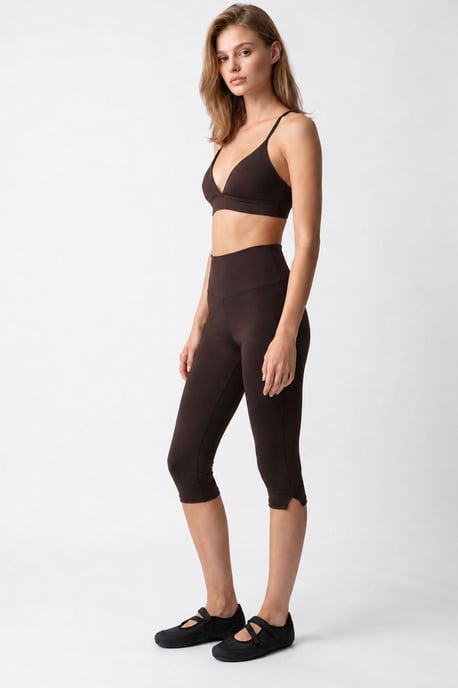 Hoge Taille Capri Leggings Met Splits - Image 3