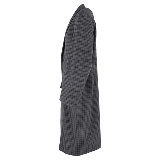 Balenciaga Överdimensionerad Hundtandsmönstrad Kappa i Grå Polyester - Image 2