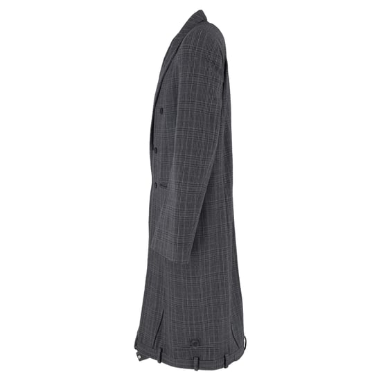 Balenciaga Dekonstruerad Rutig Kappa i Grå Ull - Image 2
