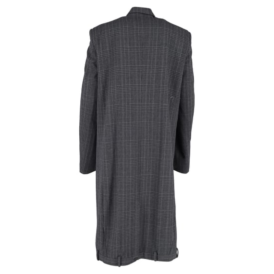 Balenciaga Dekonstruerad Rutig Kappa i Grå Ull - Image 3