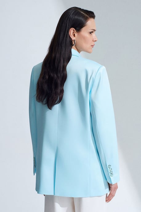 Lange Satijnen Blazer met Sjaalkraag - Image 3