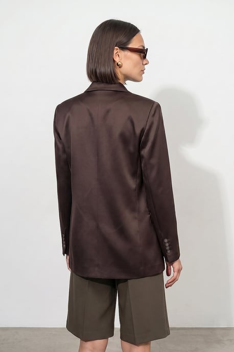 Lange Satijnen Blazer met Sjaalkraag - Image 2