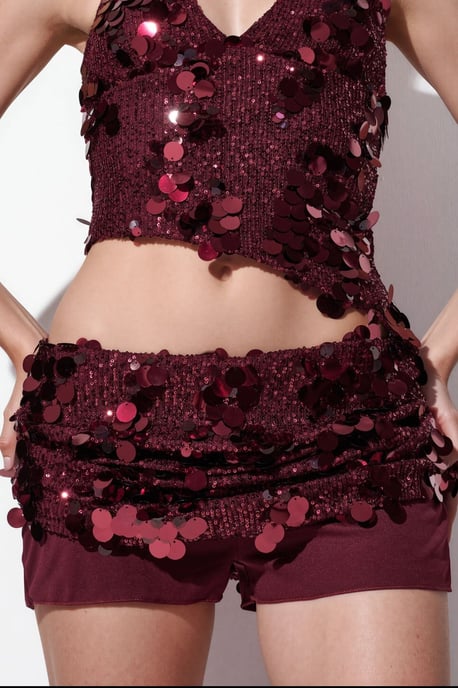 Dames Hoge Taille A-lijn Minirok Met Pailletten - Image 5