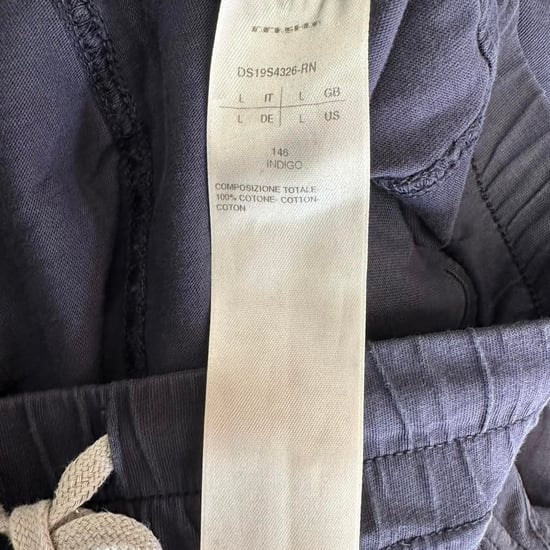 Rick Owens DRKSHDW Drawstring Pants in Navy Blue Cotton - Image 3
