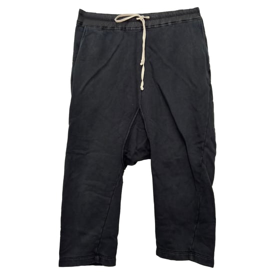 Rick Owens DRKSHDW Drawstring Pants in Black Cotton - Image 1