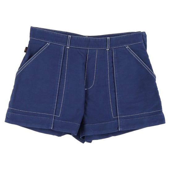 Chloé Contrast Stitching Shorts in Blue Cotton - Image 1