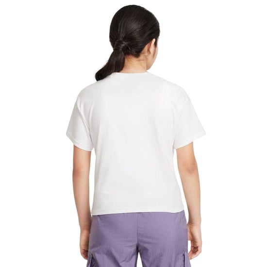 Nike Meisjes Swoosh T-shirt met normale pasvorm (Wit/zwart) - Image 2