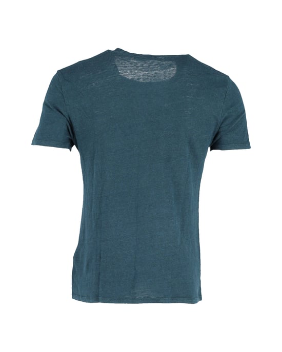 Sandro Paris T-shirt met ronde hals in groen linnen - Image 3