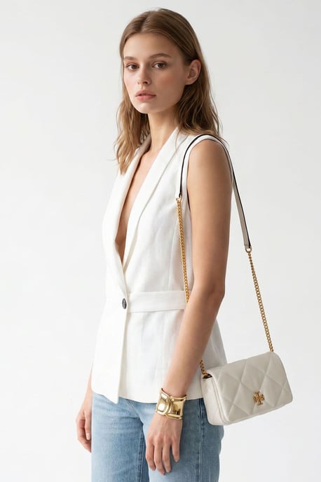 Belted Cotton-linen Waistcoat - Image 4