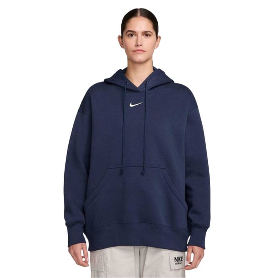 Nike Phoenix-fleece-tröja med huva i oversize-modell för damer (Marinblått) - Image 1