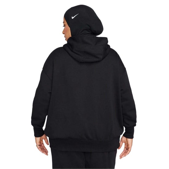 Nike Phoenix-fleece-tröja med huva i oversize-modell för damer (Svart/vit) - Image 2