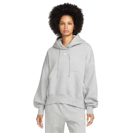 Nike Womens/Ladies Phoenix Fleece Pull Over Oversized Hoodie (Grey Heather/White) - Image 1