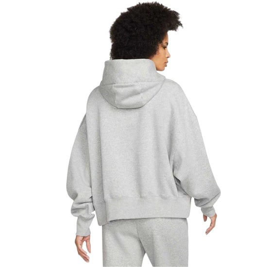 Nike Womens/Ladies Phoenix Fleece Pull Over Oversized Hoodie (Grey Heather/White) - Image 2