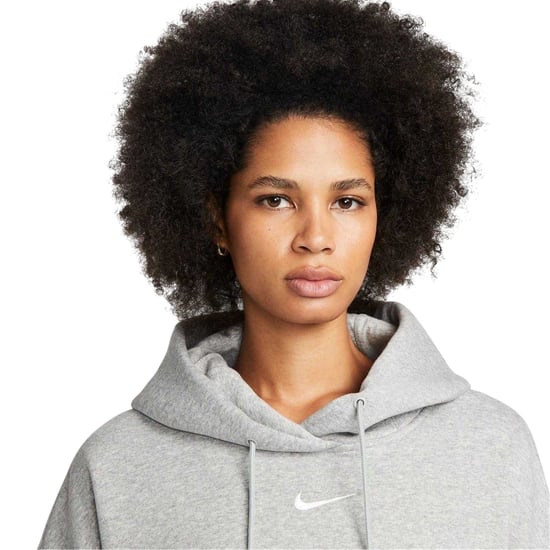 Nike Womens/Ladies Phoenix Fleece Pull Over Oversized Hoodie (Grey Heather/White) - Image 3