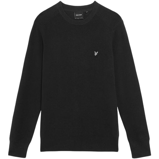Lyle & Scott Herentrui met geribde mouwen en raglanpas (Zwart ijs) - Image 2