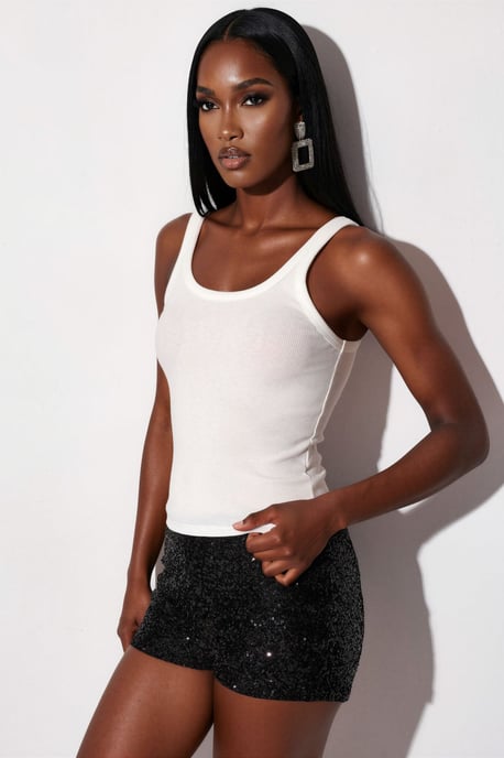 Mouwloze Geribde U-Hals Tanktop - Image 4