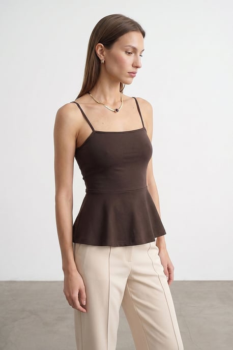 Fitted Square-neck Frilly Cami Top - Image 3