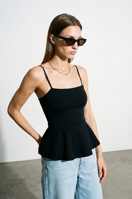 Fitted Square-neck Frilly Cami Top - Image 4