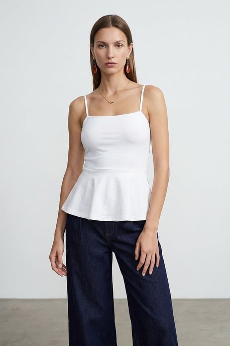 Fitted Square-neck Frilly Cami Top - Image 3