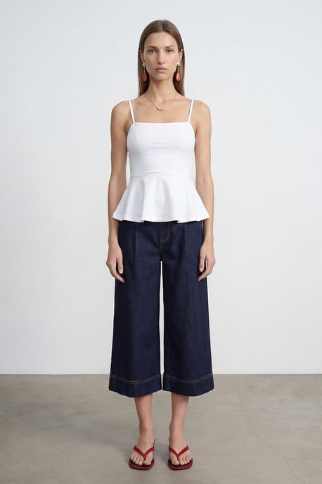 Fitted Square-neck Frilly Cami Top - Image 4
