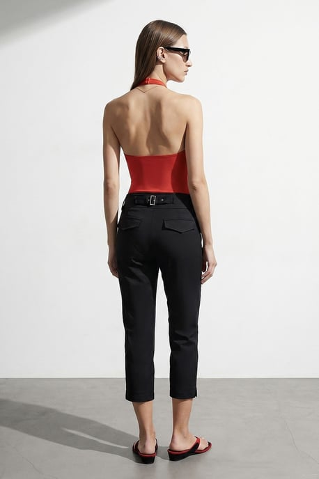 Women's High-waist Wide-leg Capri Trousers - Image 2