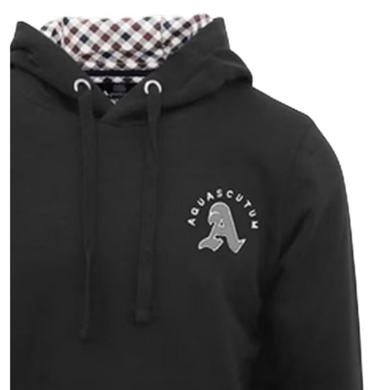 Aquascutum Hoodie met lange mouwen en kangoeroezak voor heren (Zwart) - Image 3