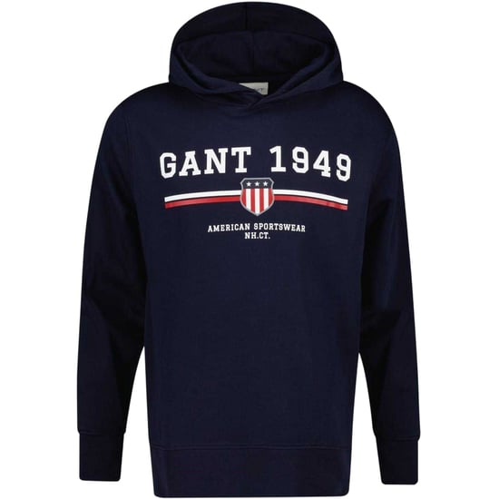 Gant Hoodie met trekkoord en grafische print voor heren uit 1949 (Avondblauw) - Image 1