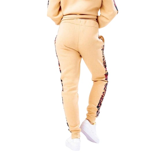 Hype Womens/Ladies Woven Animal Print Joggers (Hazelnut) - Image 2