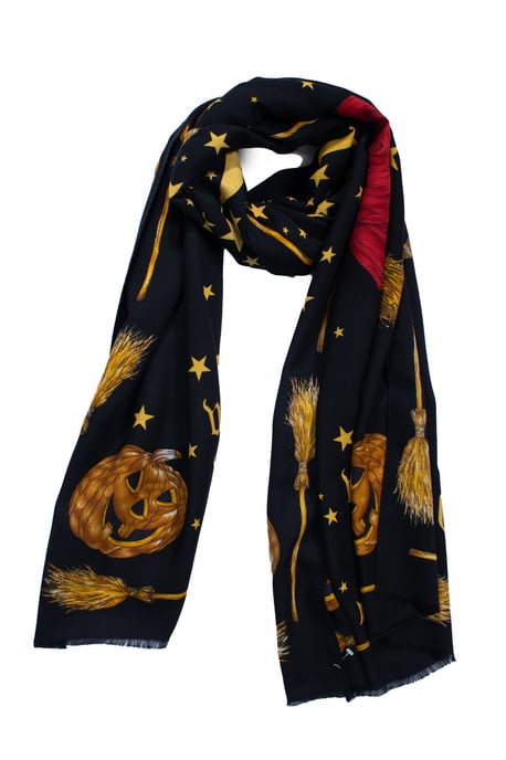 Moschino, svart halsduk med häxtryck - Image 2