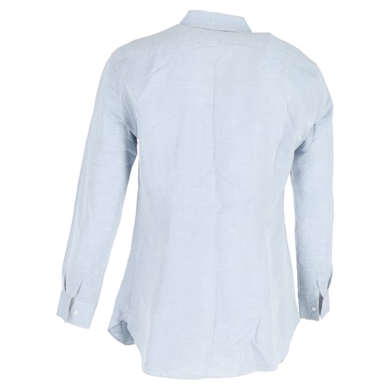 Ermenegildo Zegna Secured Buttoned Long Sleeve Shirt in Blue Cotton - Image 3