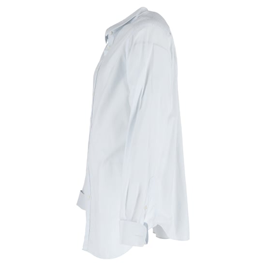 Giorgio Armani Micro-Striped Long Sleeve Shirt in Light Blue Cotton - Image 2