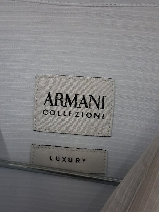 Giorgio Armani Micro-Striped Long Sleeve Shirt in Light Blue Cotton - Image 6