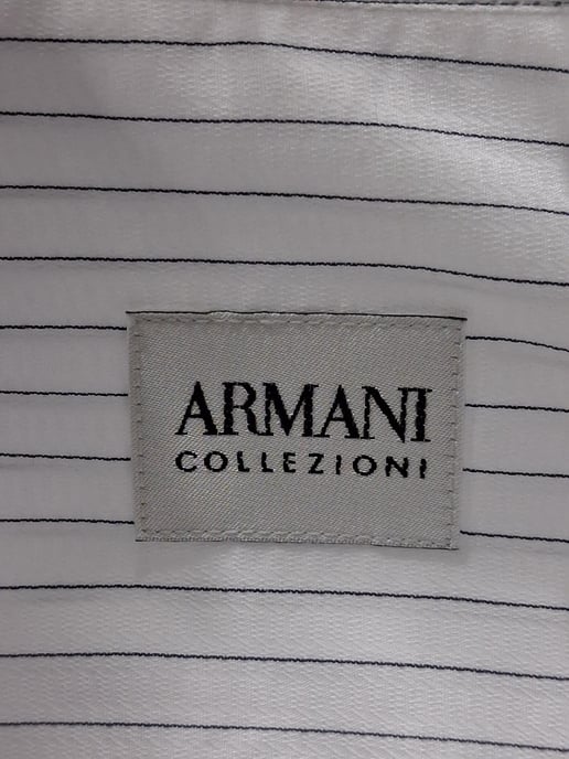 Giorgio Armani Striped Long Sleeve Shirt in White Cotton - Image 5