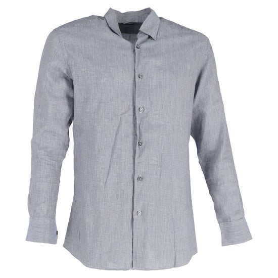 Ermenegildo Zegna Buttoned Long Sleeve Shirt in Grey Linen - Image 1