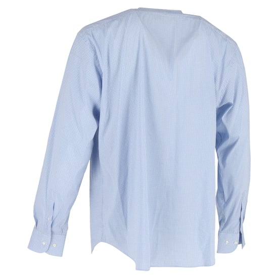 Giorgio Armani Check-Print Long Sleeve Shirt in Blue Cotton - Image 3